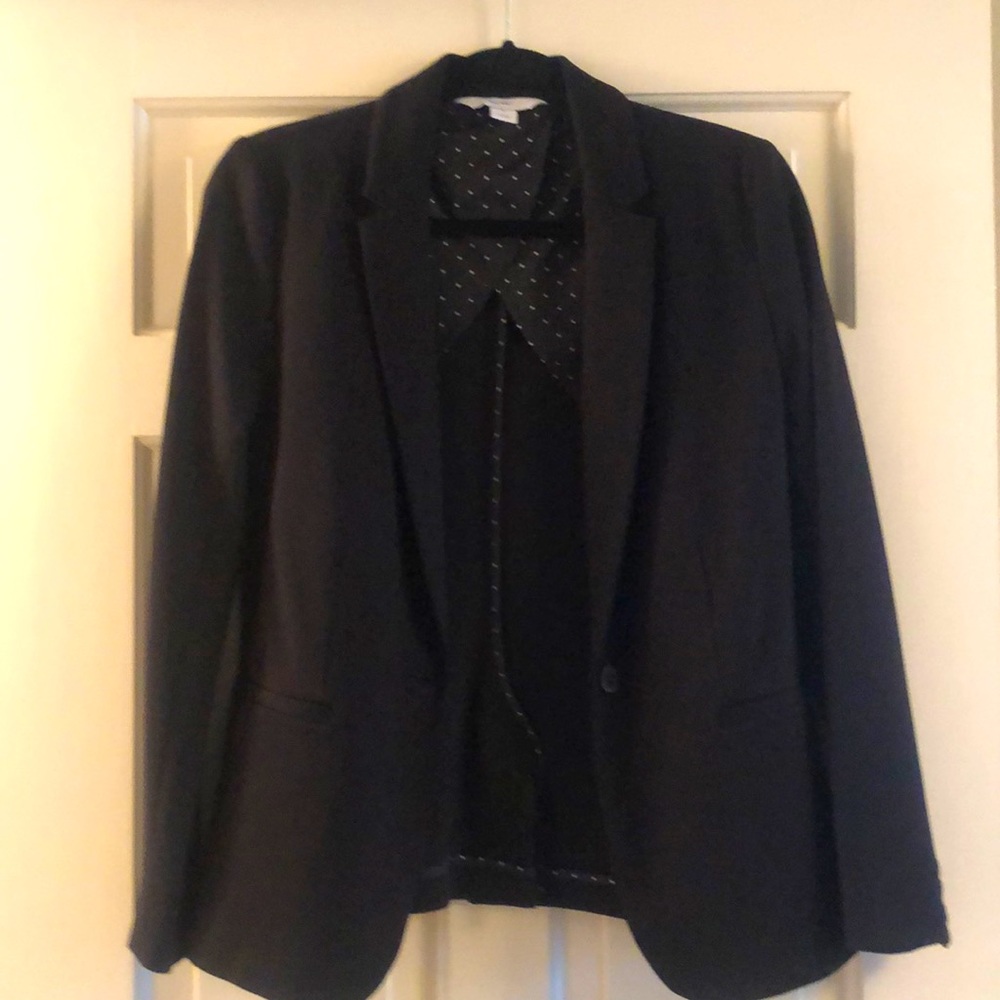 Old Navy Black blazer, worn once, size small, unlined rayon/nylon/spandex